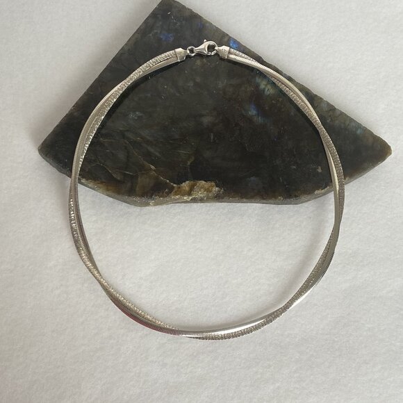 Dyadema Sterling Silver Double Strand Reversible Twisted Omega Chain Necklace - Picture 3 of 16